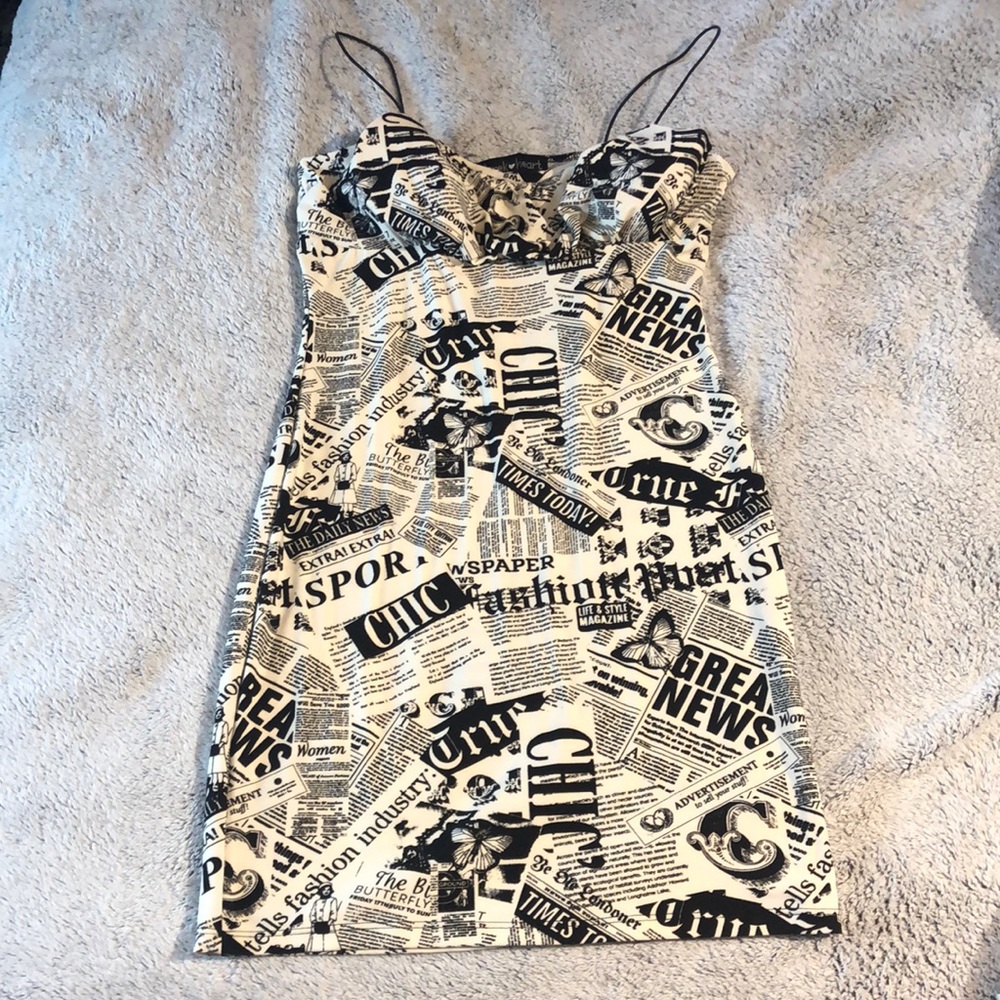 Black and white spaghetti strap dress